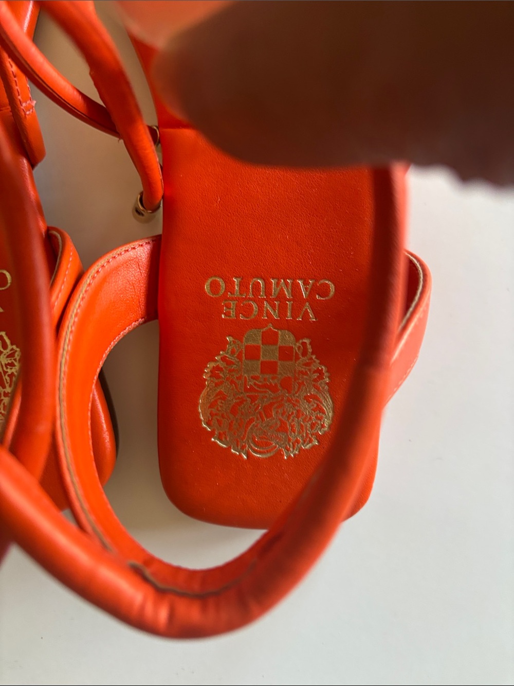 Vince Camuto Orange Knot-Strap Square-Toe Sandals - Picture 8 of 8